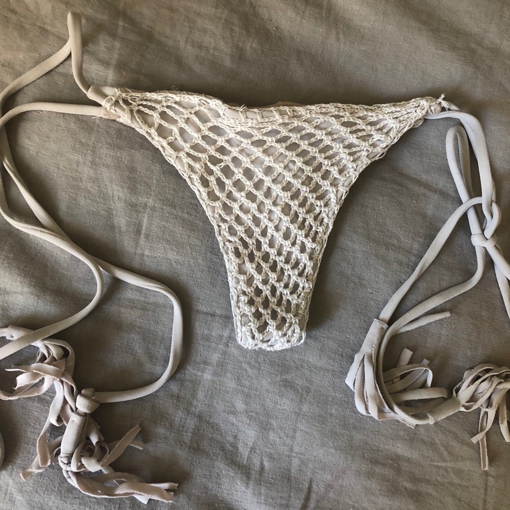 Acacia white crochet tie bottoms (or top)